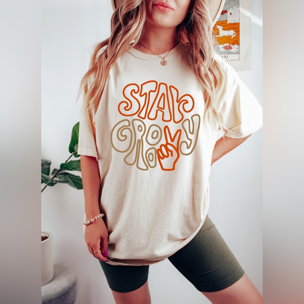 Stay Groovy T-Shirt Graphic Tee White